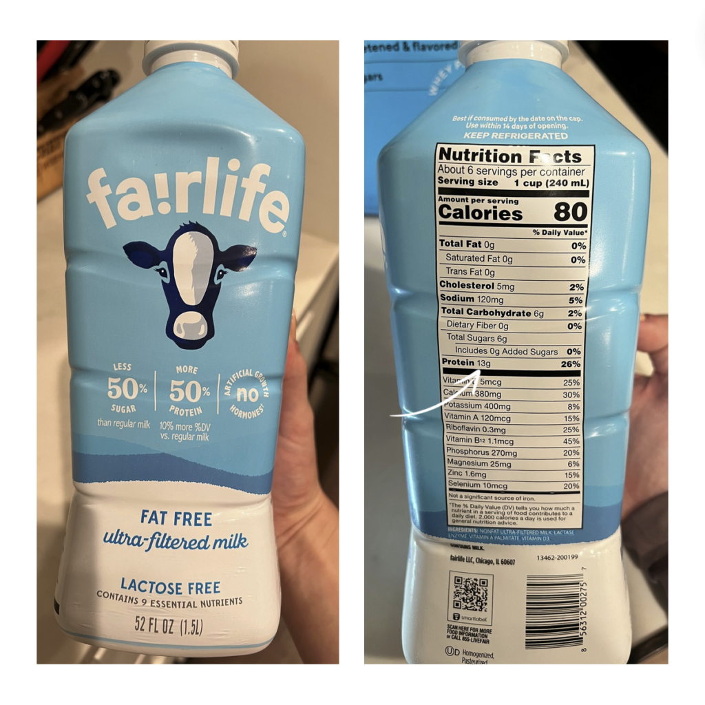 Fairlife Lactose free milk