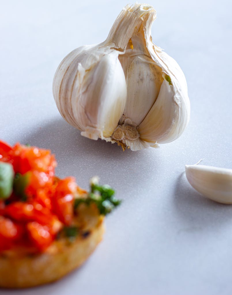 Close-Up Photograph of a Garlic