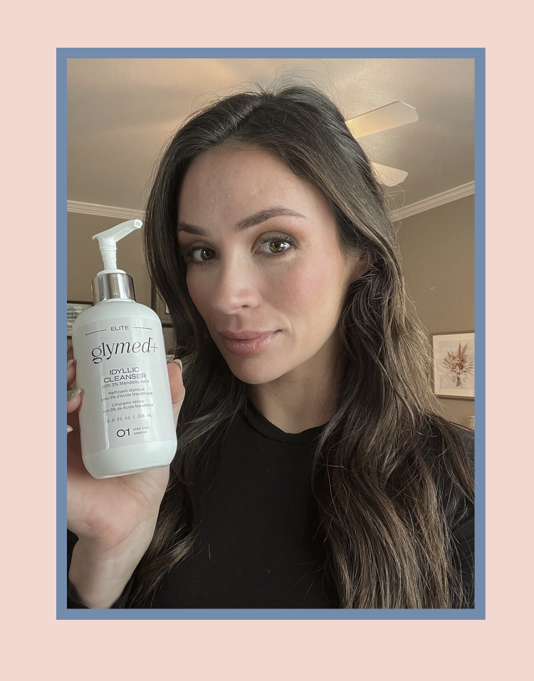 Woman holding Glymed Idyllic Cleanser